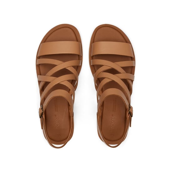 TOMS Sephina Leather Women's Sandy Beige Sandals - Image 4