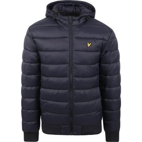 Lyle & Scott Branded Dark Navy Blue Wadded Padded Jacket - Image 1
