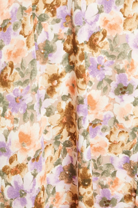 Lilac Floral Midi Dress