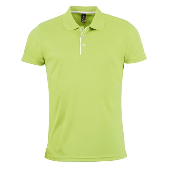 SOLS Heren Performer korte mouw Pique Polo Shirt (Appelgroen) - Image 1