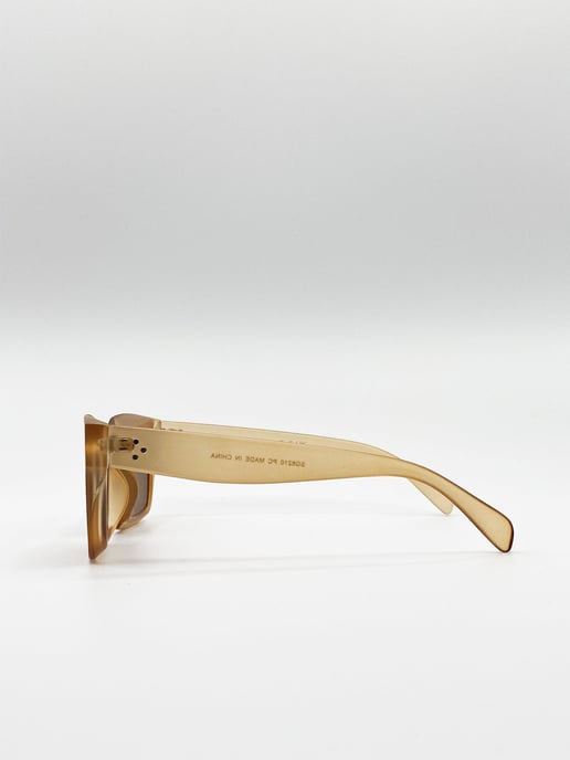 Oversized Square Sunglasses In Matte Honey