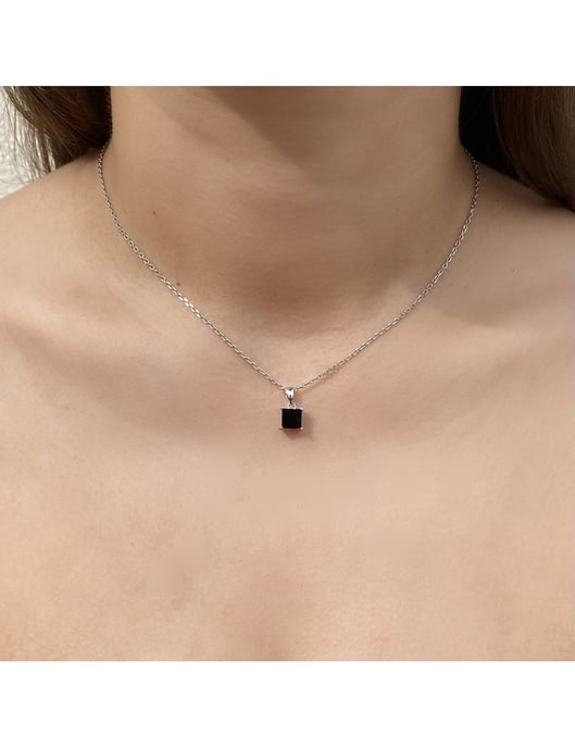 Simple Square Calle Set - Silver och svart kristall - Image 6