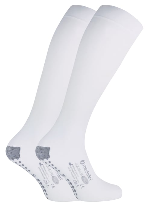 Set van 2 anti-slip kousen tot onder de knie - Wit - Image 1