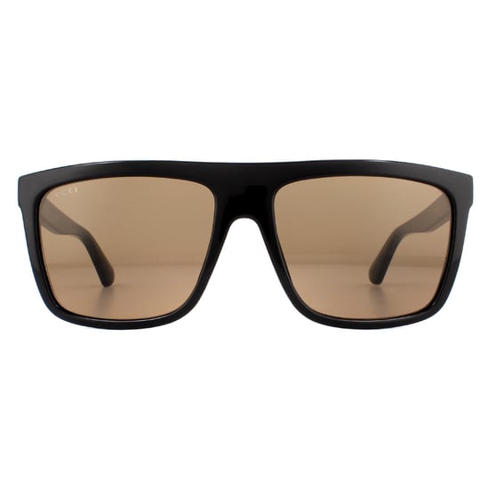 Gucci Square Mens Black Brown Sunglasses - Image 1