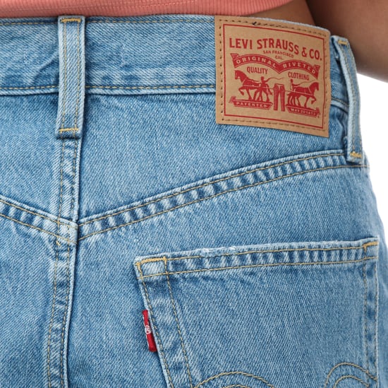 Women's Levis High Waisted Mom Shorts in Denim - Image 3