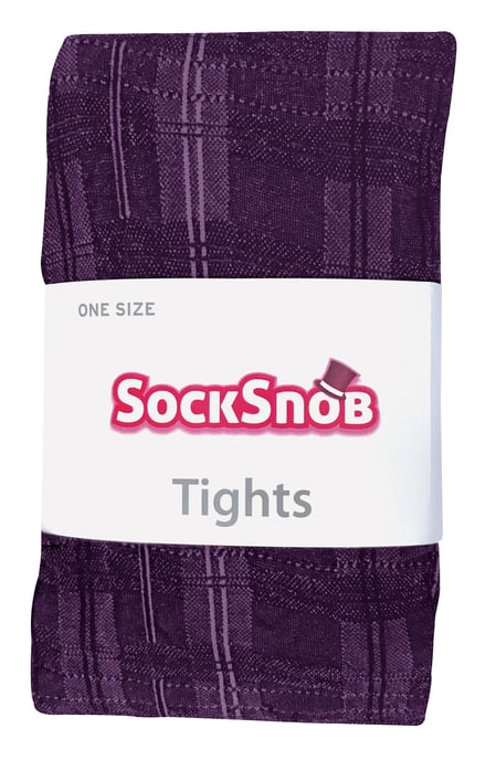 Sock Snob Dames80 denier ondoorzichtig patroon panty's - Skye Paars - Image 2
