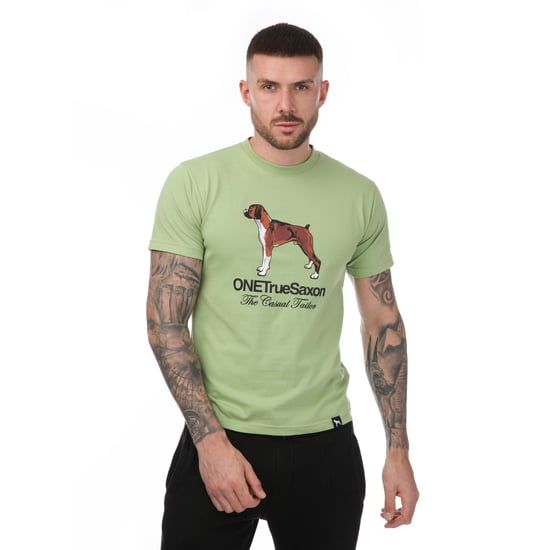 Men's One True Saxon Dawg T-Shirt in Green - Image 1