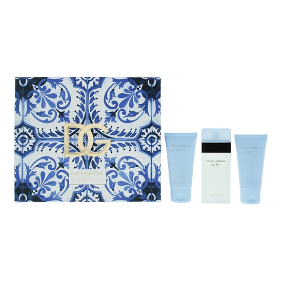 Dolce & Gabbana Light Blue Eau De Toilette 50ml, Shower Gel 50ml + Body Cream 50ml