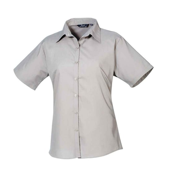 Premier Dames/Dames Popeline Blouse met Korte Mouwen (Zilver) - Image 1