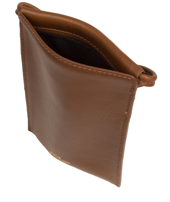 Lana' Chestnut Nappa Leather Cross Body Phone Bag