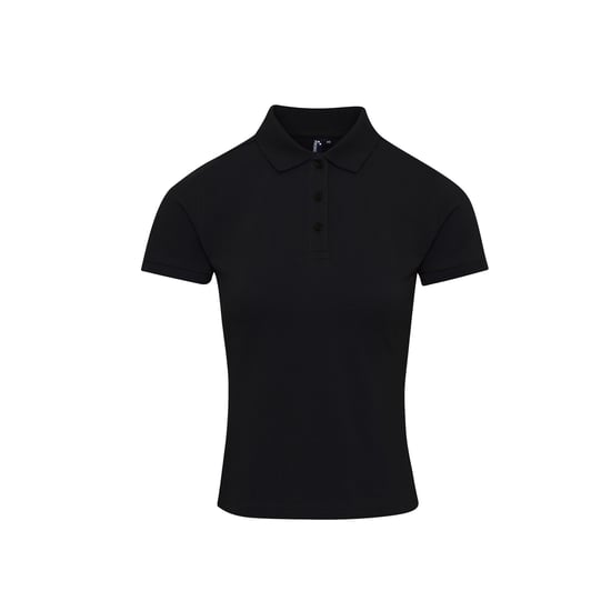 Premier Dames/dames Coolchecker Plus Piqu Polo met CoolPlus (Zwart) - Image 1