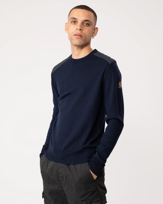 Belstaff Kerrigan Mens Merino Wool Crew Neck Jumper - Image 1