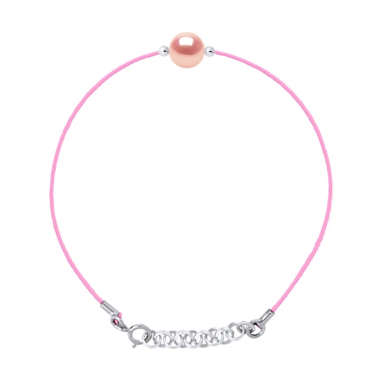 DIADEMA - Bracelet - Pink Nylon - Freshwater Pearl - Pink