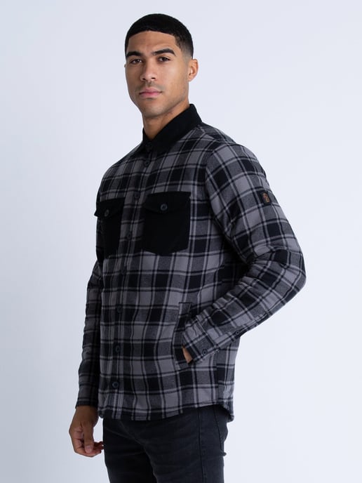 Luke 1977 Men's Ellan Valley Regular Fit Overshirt in Grey