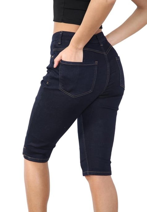 MYT Womens Magic Shaping High Waisted Denim Shorts Indigo - Image 4