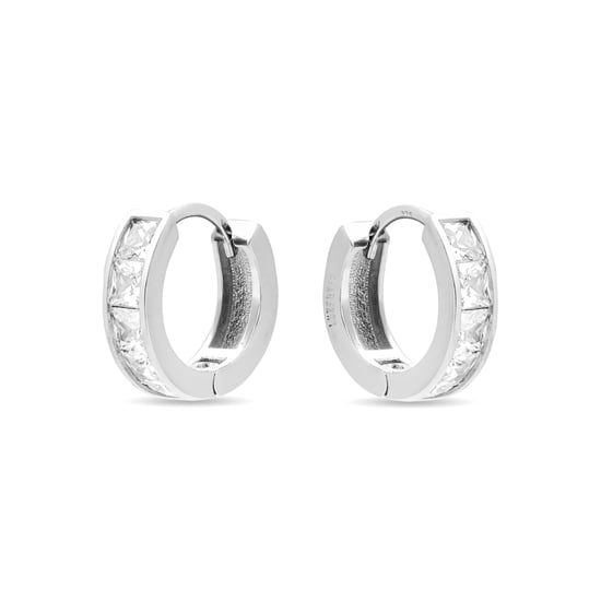 Luxenter oorbellen, essentieel in 925 sterling zilver en gerhodineerd, fonkelende cubic zirkonia - Image 2