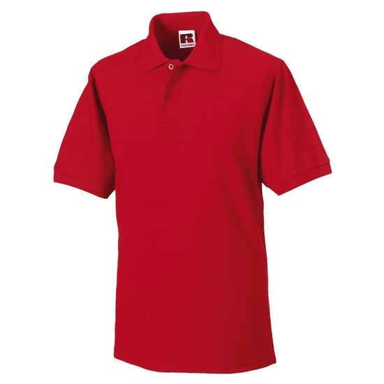 Russell Mens Ripple Collar & Cuff Short Sleeve Polo Shirt (Classic Red)