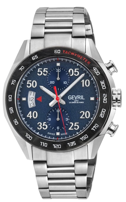 Gevril Ascari Chronograph 48311B Swiss Automatic Sellita SW500 Watch