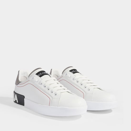 Portofino Sneakers - Dolce & Gabbana - Vit/Silver - Läder - Image 1