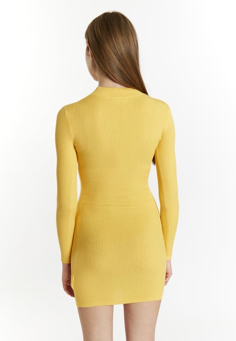 Mymo Mini-gebreide jurk Dames lichtgeel - Image 4