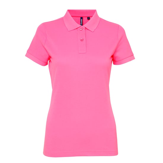 Asquith & Fox Womens/Ladies Short Sleeve Performance Blend Polo Shirt (Neon Pink) - Image 1