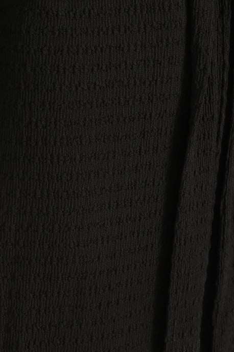 Black Textured Tie Front Blazer