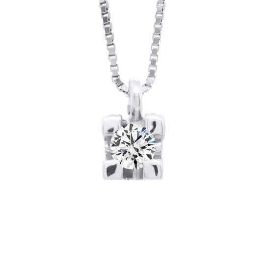 DIADEMA - Necklace with Diamonds - White Gold Venetian Chain
