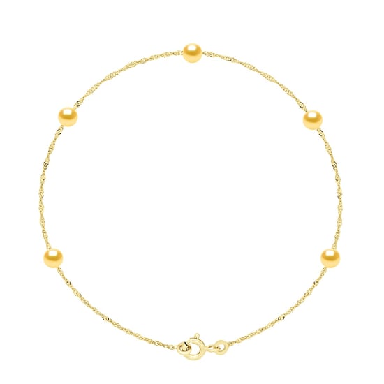 Bracelet - 5 Real Cultured Freshwater Pearls Round 4-5 mm