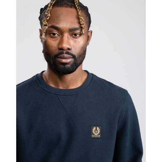 Belstaff Mens Crew Neck Sweatshirt With Logo Patch - Image 5