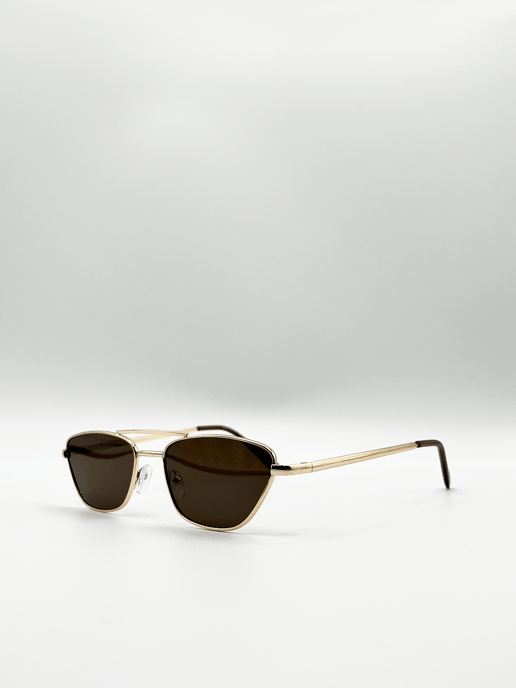 Angular avaiator style sunglasses