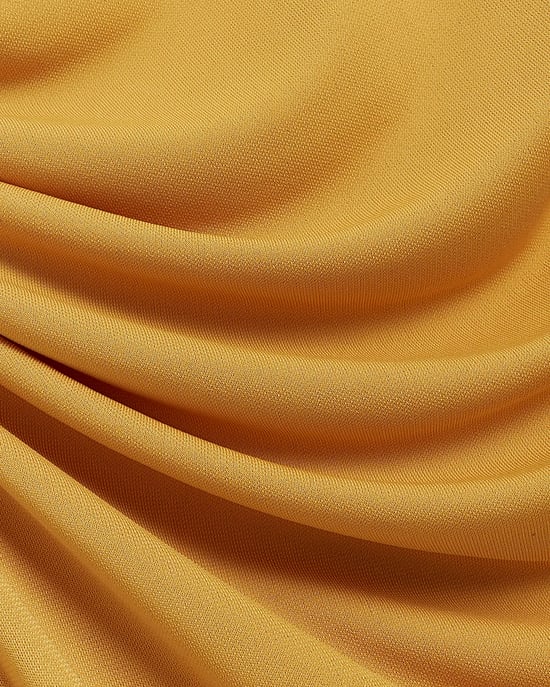River Island Womens Bodycon Midi Dress Yellow Drape Detail