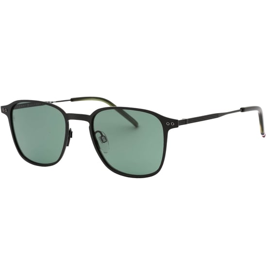 Tommy Hiliger Green Lens Matte Black Sunglasses
