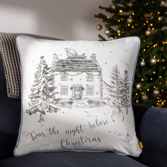 furn. Midwinter Toile Piped Velvet Polyester Filled Cushion