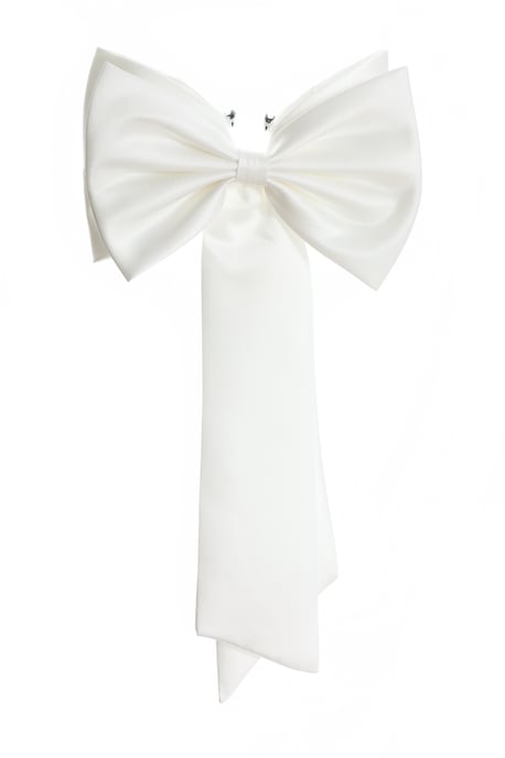Bridal Ivory Satin Bow Clip