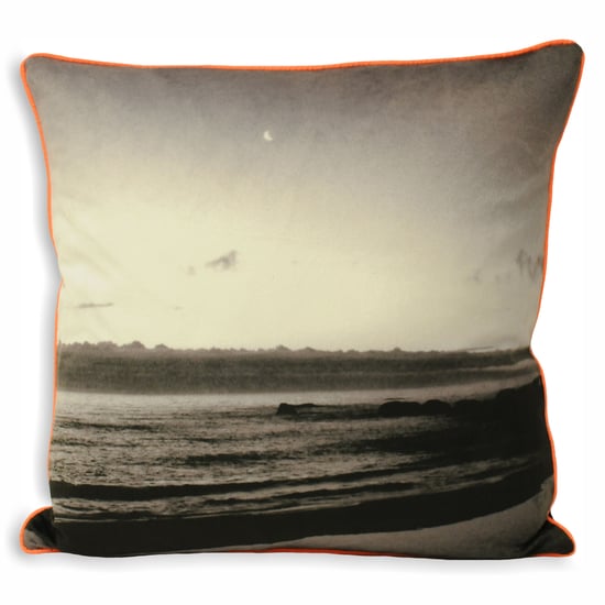 Paoletti Neon Coast Piped Photographic Print Cushion Cover - Image 1