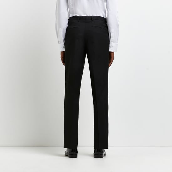 River Island Mens Suit Trousers Black Slim Fit Tuxedo