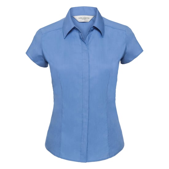 Russell Collectie Damesmuts Polycotton Makkelijk te onderhouden Gepast Poplin Shirt (Bedrijfsblauw) - Image 1