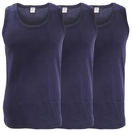 FLOSO Mens Interlock Single Vest (Pack Of 3) (Navy) - Image 1