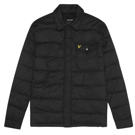 Lyle & Scott Branded Jet Black Wadded Collared Jacket - Image 1