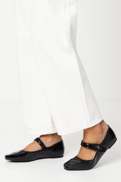 Paulette Square Toe Mary Jane Ballet Flats