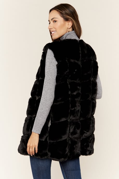 Box Cut Faux Fur Gilet Jacket