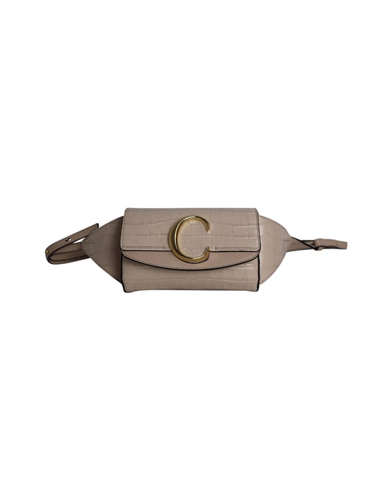Chloe C Belt Bag in Light Pink Crocodile Embossed Leather - Image 1