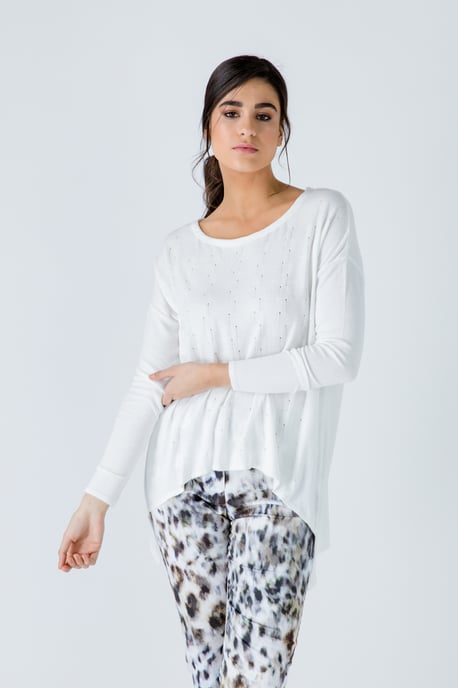 Stickad Jacquard Detalj Topp - Image 4