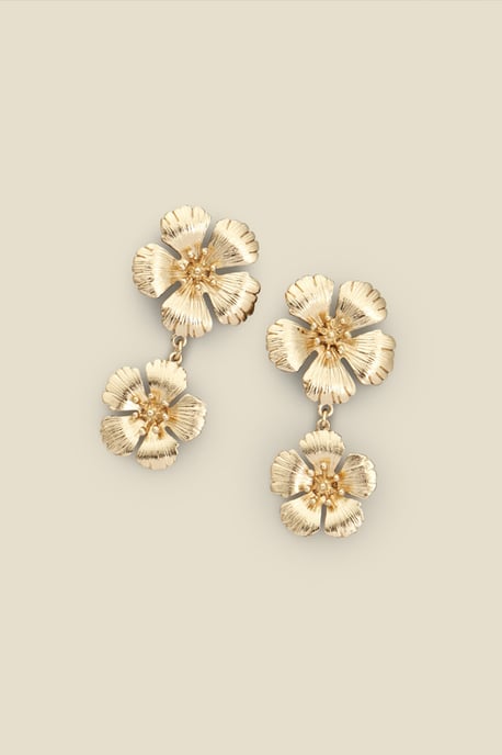 Gold Flower Detail Earrings