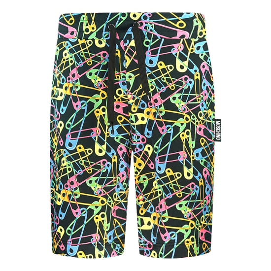 Moschino Multicolour Pin Design Black Shorts - Image 1