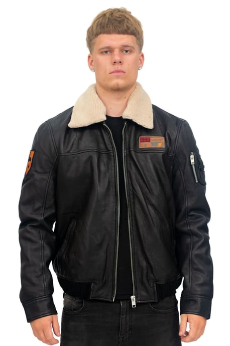 Mens US Leather Bomber Jacket-Arizona