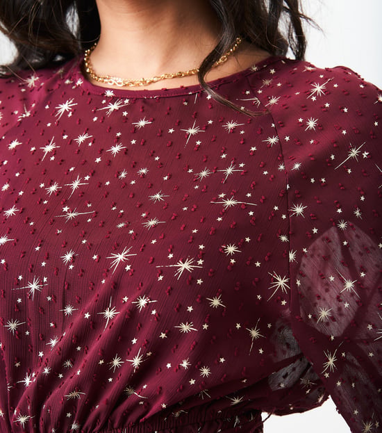 Black Star Print Long Sleeve Mini Dress - Image 2