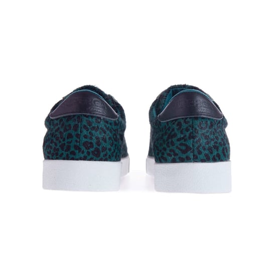 Superga Womens/Ladies 2843 Club S Leopard Print Cowhide Leather Trainers (Teal Green)