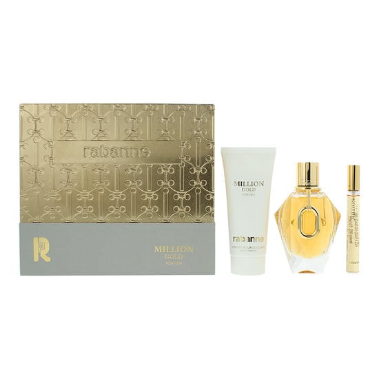 Rabanne Million Gold Eau de Parfum 90ml, 10ml + Body Lotion Gift Set for Her