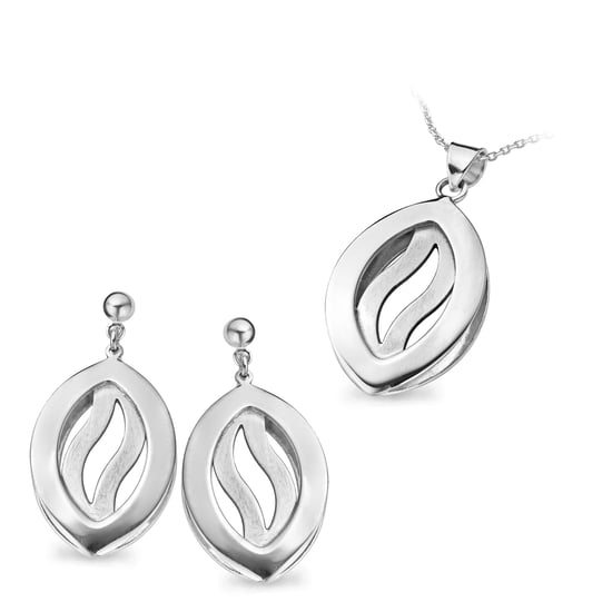 Orphelia Women's 925 Sterling Silver Set: Chain-Pendant + Earrings - Silver SET-5067